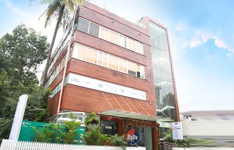 Exterior of the RxDx Samanvay medical building.